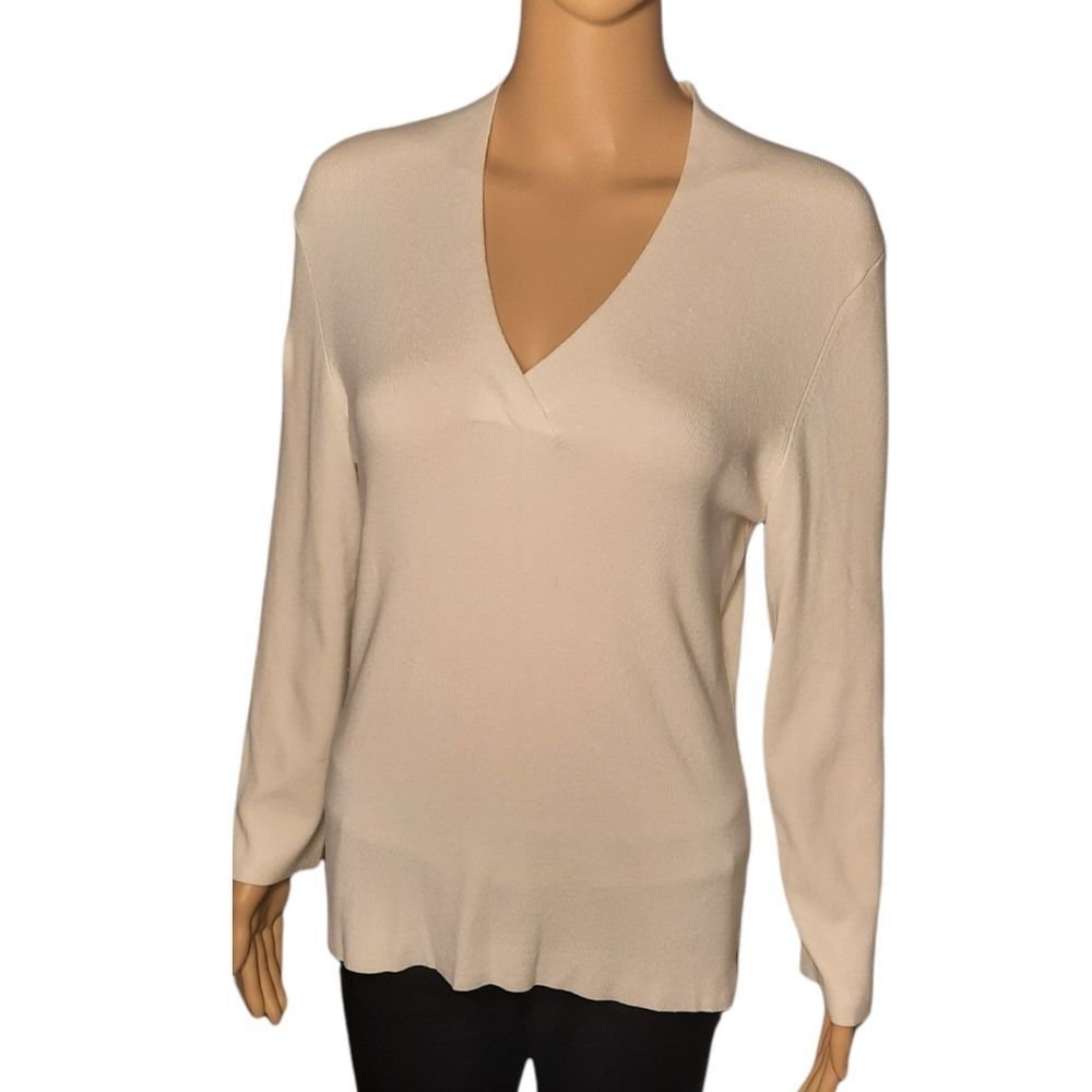 Cullen Sweater Vneck Cream White Womens Size Medium